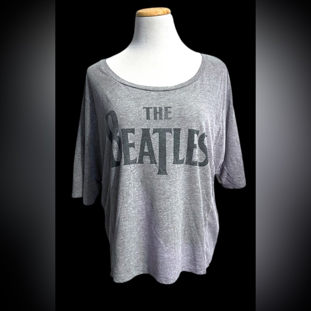 Central Mills Apple Corps Ltd Beatles Gray Crop Top T-shirt Size XXL